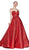 Cinderella Divine - CB0033 Plunging Bodice Corset Glitter Ballgown In Red