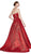 Cinderella Divine - CB0033 Plunging Bodice Corset Glitter Ballgown In Red