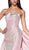 Cinderella Divine - CR834 Strappy Strapless Dress with Slit In Pink