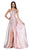 Cinderella Divine - CR834 Strappy Strapless Dress with Slit In Pink
