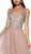 Cinderella Divine - KV1041 Plunging Bejeweled Bodice Tulle Gown In Pink