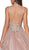 Cinderella Divine - KV1041 Plunging Bejeweled Bodice Tulle Gown In Pink