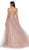 Cinderella Divine - KV1041 Plunging Bejeweled Bodice Tulle Gown In Pink