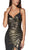Cinderella Divine - CR825 Metallic Wrap-Style High Slit Gown In Brown