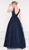 Colors Dress - 2019 Plunging Sleeveless Lace Ballgown in Blue