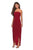 La Femme - 28204 Strapless Jersey Sheath Dress With Slit In Red