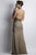 Baccio Couture - Rina Metallic Lace Painted In Brown