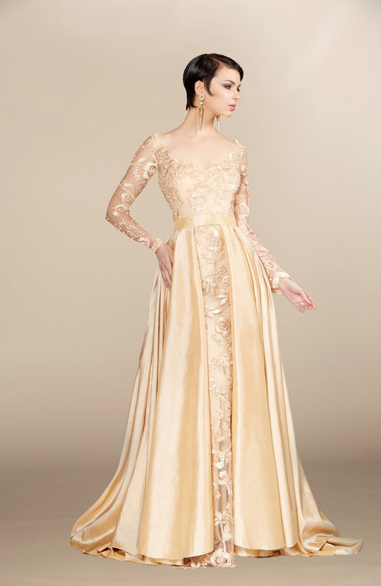 MNM Couture - Laced Sweetheart Ballgown M0019 in Gold