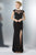 Marsoni by Colors - M104 Beaded Cap Sleeve Illusion Gown in Black