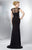 Marsoni by Colors - M104 Beaded Cap Sleeve Illusion Gown in Black