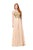 Marsoni by Colors - M107 Embroidered Illusion Silk Gown in Neutral
