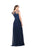Marsoni by Colors - M107 Embroidered Illusion Silk Gown in Blue