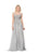 Marsoni by Colors - M116 Romantic Lace Illusion Evening Gown in Silver