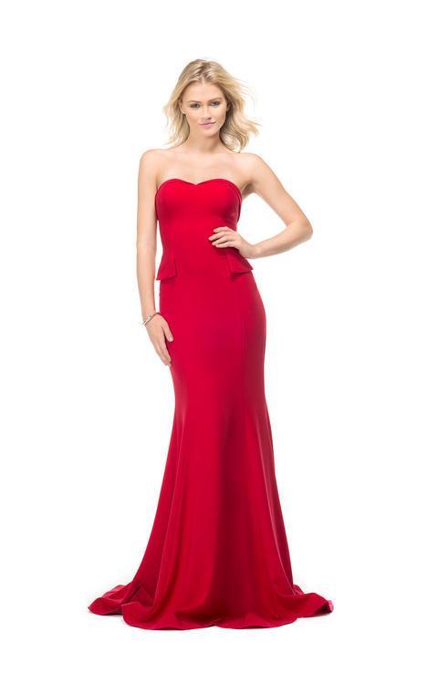 Marsoni by Colors - M138 Sultry Strapless Evening Gown in Red