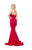 Marsoni by Colors - M138 Sultry Strapless Evening Gown in Red