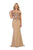 May Queen - MQ-1529 Off Shoulder Lace Ornate Trumpet Gown in Neutral