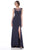 Marsoni by Colors - M155 Beaded Baroque Illusion Gown in Gray