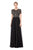 Marsoni by Colors - M156 Embellished V-Neck A-Line Dress in Black