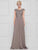 Marsoni by Colors - Cap Sleeve Keyhole A-Line Chiffon Gown M173  In Brown