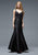 Marsoni by Colors - M178 Illusion V-Neck Mermaid Gown in Black