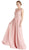 Lace Illusion Jewel Mother of Bride A-line Dress