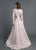 MNM Couture - M1804 Sequined Lace Long Sleeve A-line Dress in Pink