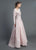 MNM Couture - M1804 Sequined Lace Long Sleeve A-line Dress in Pink