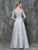 Marsoni by Colors - Classic Lace Quarter Sleeve Gown M182 in Silver
