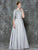 Marsoni by Colors - Classic Lace Quarter Sleeve Gown M182 in Silver