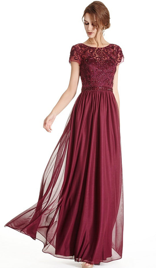 Applique A-line Mother of Bride Dress