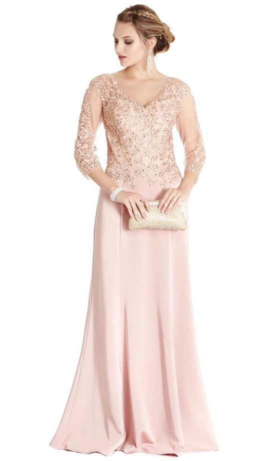 Sequined Floral Lace Mother of Bride Dress
