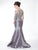 Marsoni by Colors - M187 Shimmering V-Neck Mikado Evening Dress  in Gray