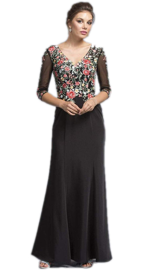 Floral Embroided Mother of Bride Dress