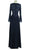 Beaded Trumpet Sleeve Vneck A-line Evening Dress