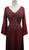 Beaded Trumpet Sleeve Vneck A-line Evening Dress
