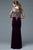 Marsoni by Colors - Bejeweled V-Neck Sheath Dress M192 in Purple