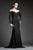 Park 108 - M192 Beaded Long Sleeve V-neck Trumpet Dress In Black