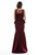 Marsoni by Colors - M199 Scarf Paneled Crepe Gown in Red