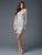 M200 Bedazzled Jewel Sheath Dress in Silver