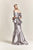 Park 108 - M202 Embellished Off-Shoulder Mikado Mermaid Dress In Silver and Gray
