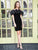 Marsoni by Colors - M202 Velvet Dress with Detachable Sleeves in Black