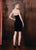 Marsoni by Colors - M202 Velvet Dress with Detachable Sleeves in Black