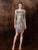 Marsoni by Colors - M203 Sequined Bateau Sheath Dress  in Gold