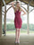 Marsoni by Colors - M204 Embellished V-Neck Short Sheath Dress in Red