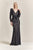 Park 108 - M206 Lace V-neck Sheath Dress With Obi Sash in Blue