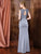 Marsoni by Colors - M210 Sleeveless Sequined Long Dress in Gray
