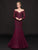 Marsoni by Colors - M211 Embellished Long Sleeve Trumpet Dress In Red