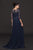 Marsoni by Colors - M214 Illusion Bateau A-line Dress in Blue