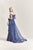 Park 108 - M215 Floral Applique Off-Shoulder Trumpet Dress In Blue
