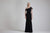 Park 108 - M216 Jewel-Ornate Asymmetrical Draped Crepe Gown In Black